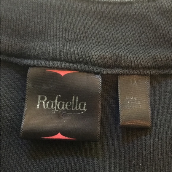 RAFAELLA Keyhole neckline Black T-shirt size 1X Short sleeve 100% soft cotton - Picture 3 of 6